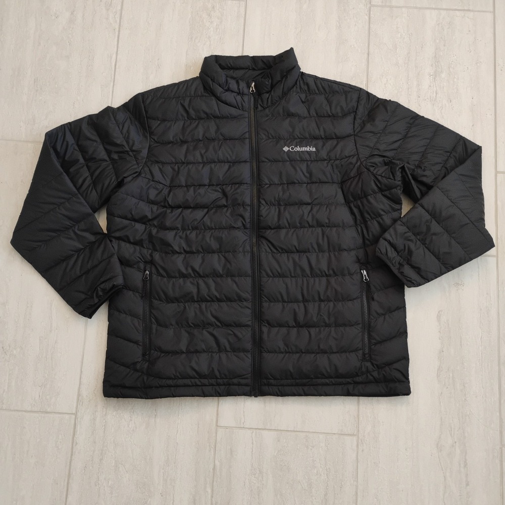 Columbia Puffer Jacket Mens XL Extra Large Black Thermal Coil Insulated Full Zip